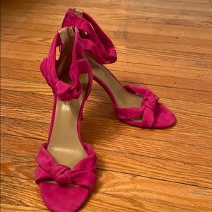 Hot pink Suede heels - size 9